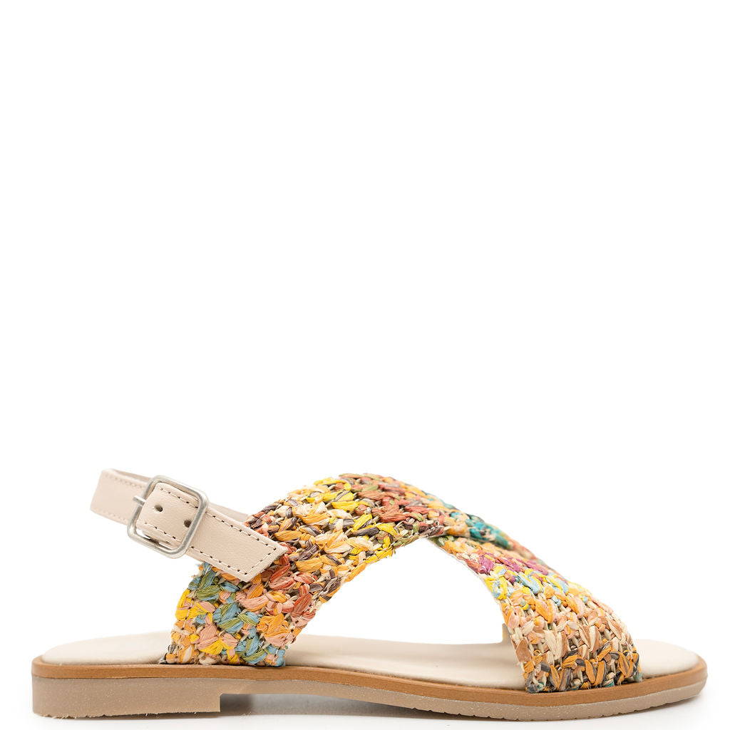 Manuela Multi Crochet Criss Cross Sandal-Tassel Children Shoes