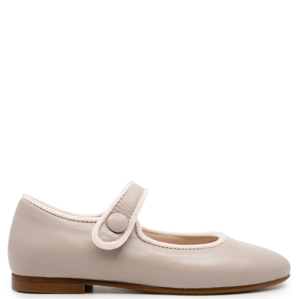 Beberlis Taupe and Pink Mary Jane-Tassel Children Shoes