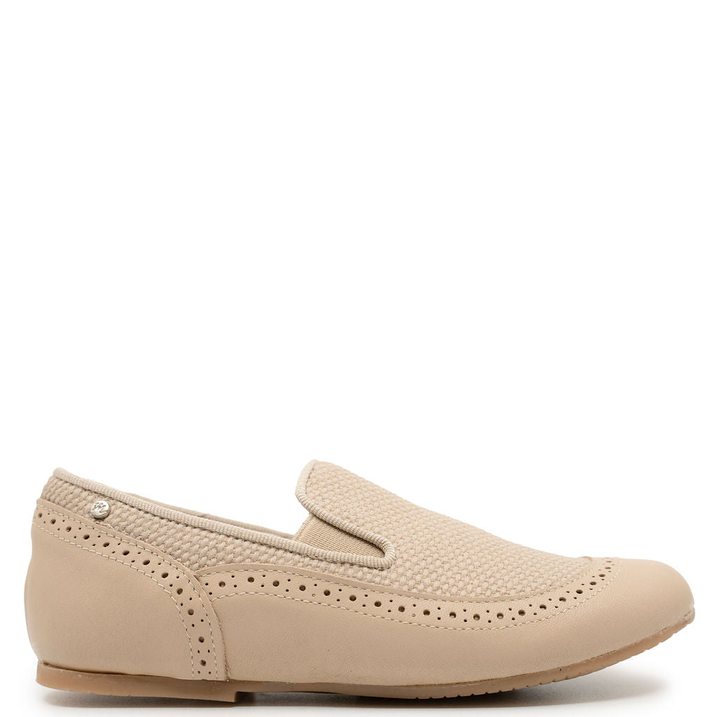 Manuela Sand Weave Cap Smoking Loafer-Tassel Children Shoes