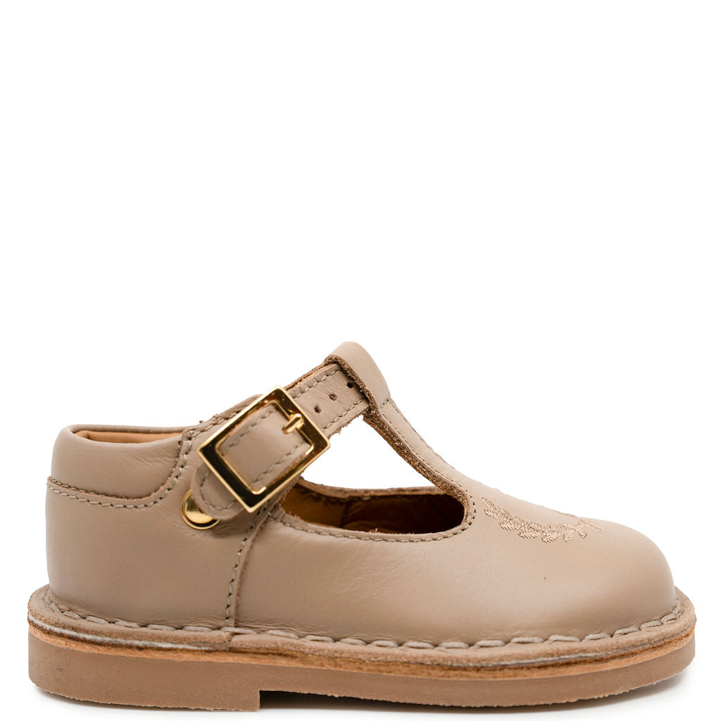 Porte Stone Taupe Crest Baby Shoe-Tassel Children Shoes
