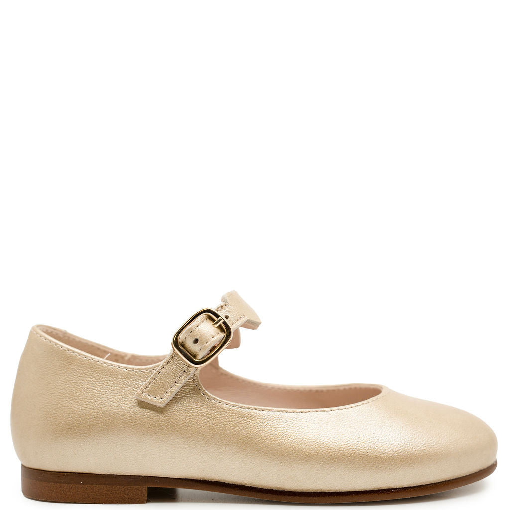 Beberlis Antique Gold Heart Mary Jane-Tassel Children Shoes