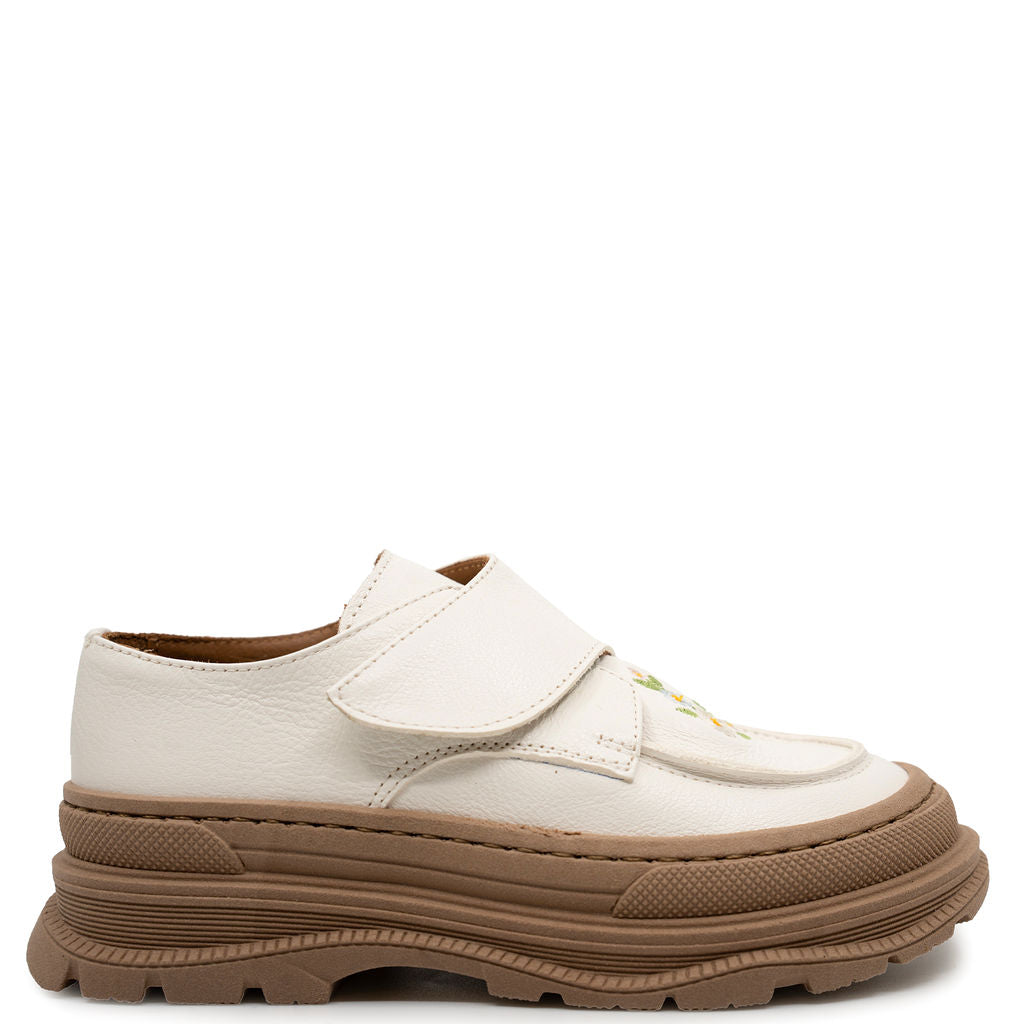 Pepe Bianco Flower Velcro Loafer-Tassel Children Shoes