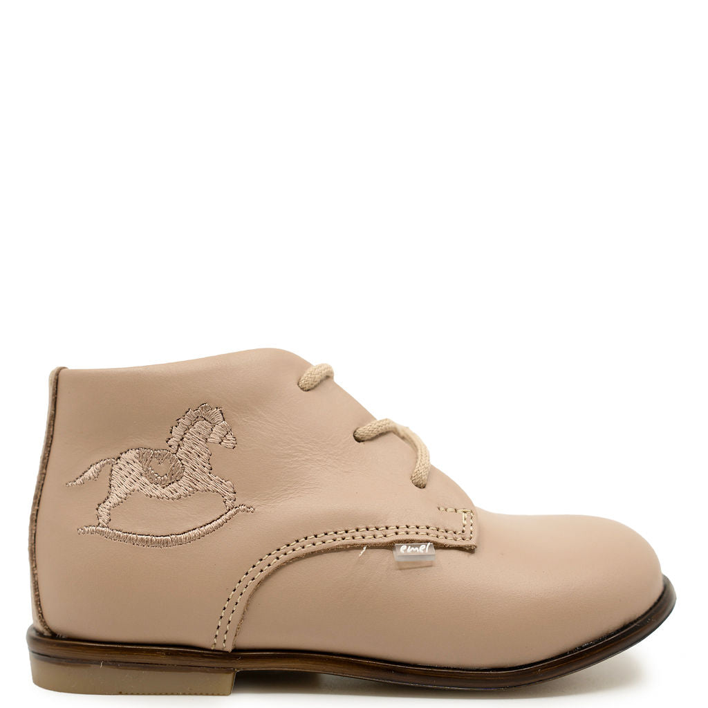 Emel Stone Taupe Horse Baby Bootie-Tassel Children Shoes