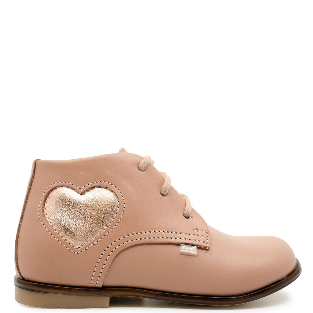 Emel Blush Pink Heart Baby Bootie-Tassel Children Shoes