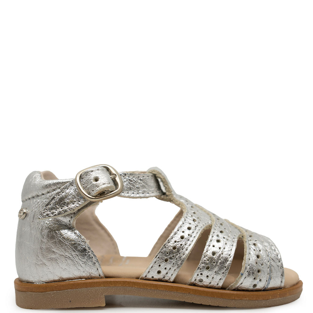 Manuela Silver Chevron Baby Sandal-Tassel Children Shoes