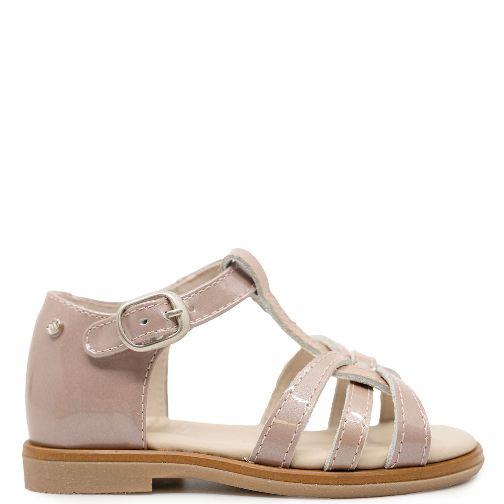 Manuela Blush Patent Loop Baby Sandal-Tassel Children Shoes