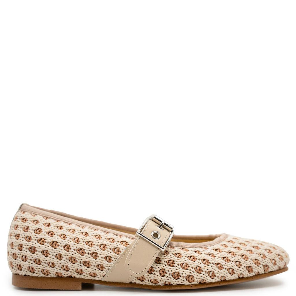 Spain+Co Toasted Brown Buckle Mary Jane-Tassel Children Shoes