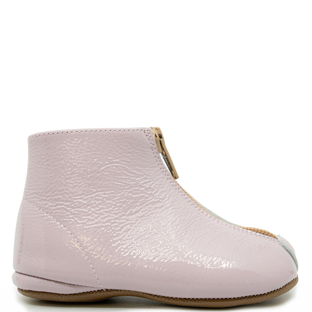 Pepe Lilac Patent Zipper Bootie-Tassel Children Shoes