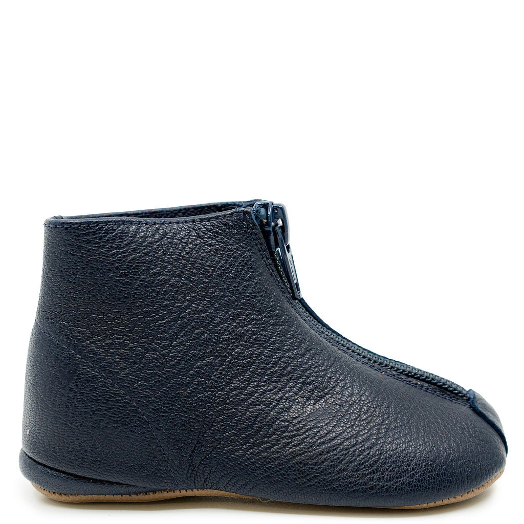 Pepe Navy Leather Zipper Bootie-Tassel Children Shoes