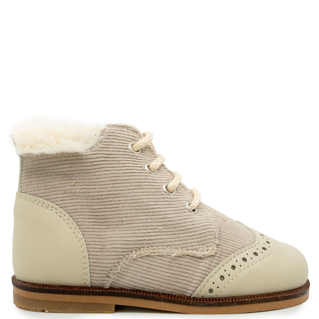 Andanines Cream Corduroy Baby Bootie-Tassel Children Shoes