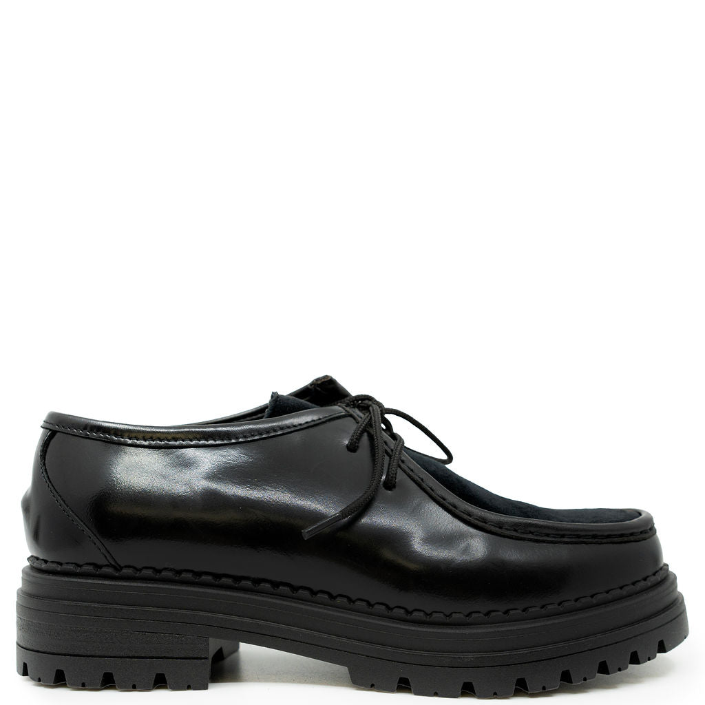 Blublonc Black Chunky Oxford-Tassel Children Shoes