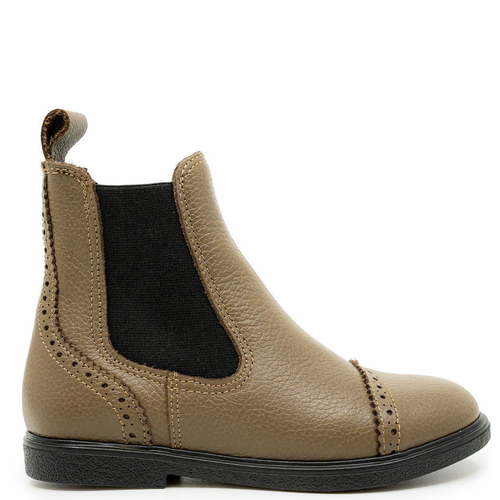 Blublonc Olive Taupe Elastic Boot-Tassel Children Shoes