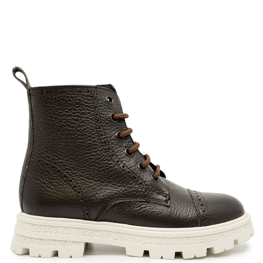 Blublonc Chocolate Leather Boot-Tassel Children Shoes