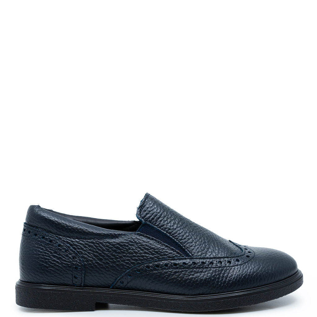 Blublonc Navy Wingtip Dress Shoe-Tassel Children Shoes