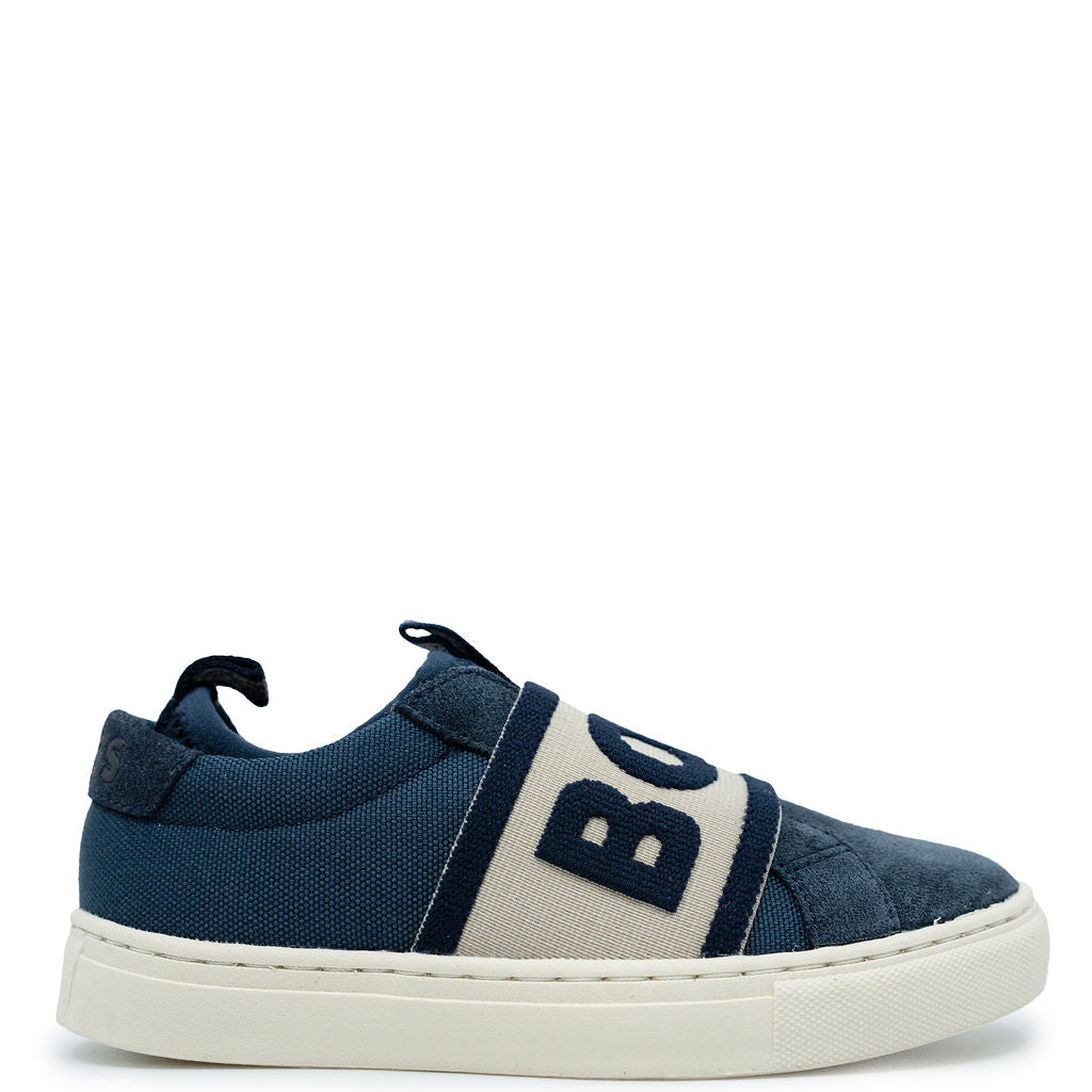 Hugo Boss Navy Elastic Logo Sneaker-Tassel Children Shoes