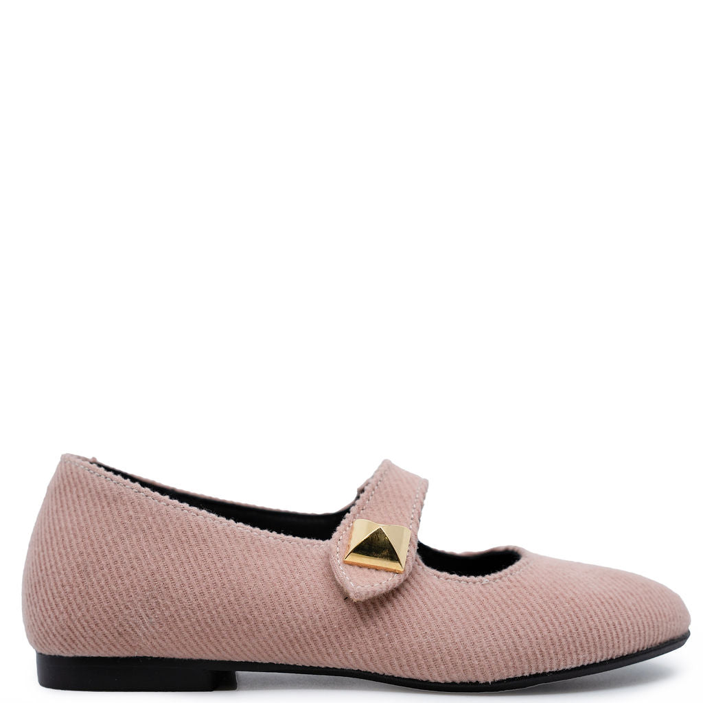 Blublonc Rose Wool Stud Mary Jane-Tassel Children Shoes