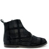 Blublonc Black Plaid Velvet Bootie-Tassel Children Shoes