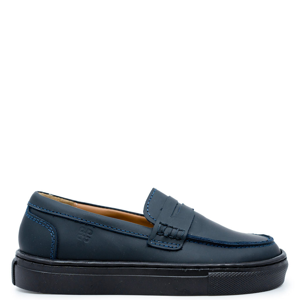 Porte Navy Rubber Sneaker Penny Loafer-Tassel Children Shoes