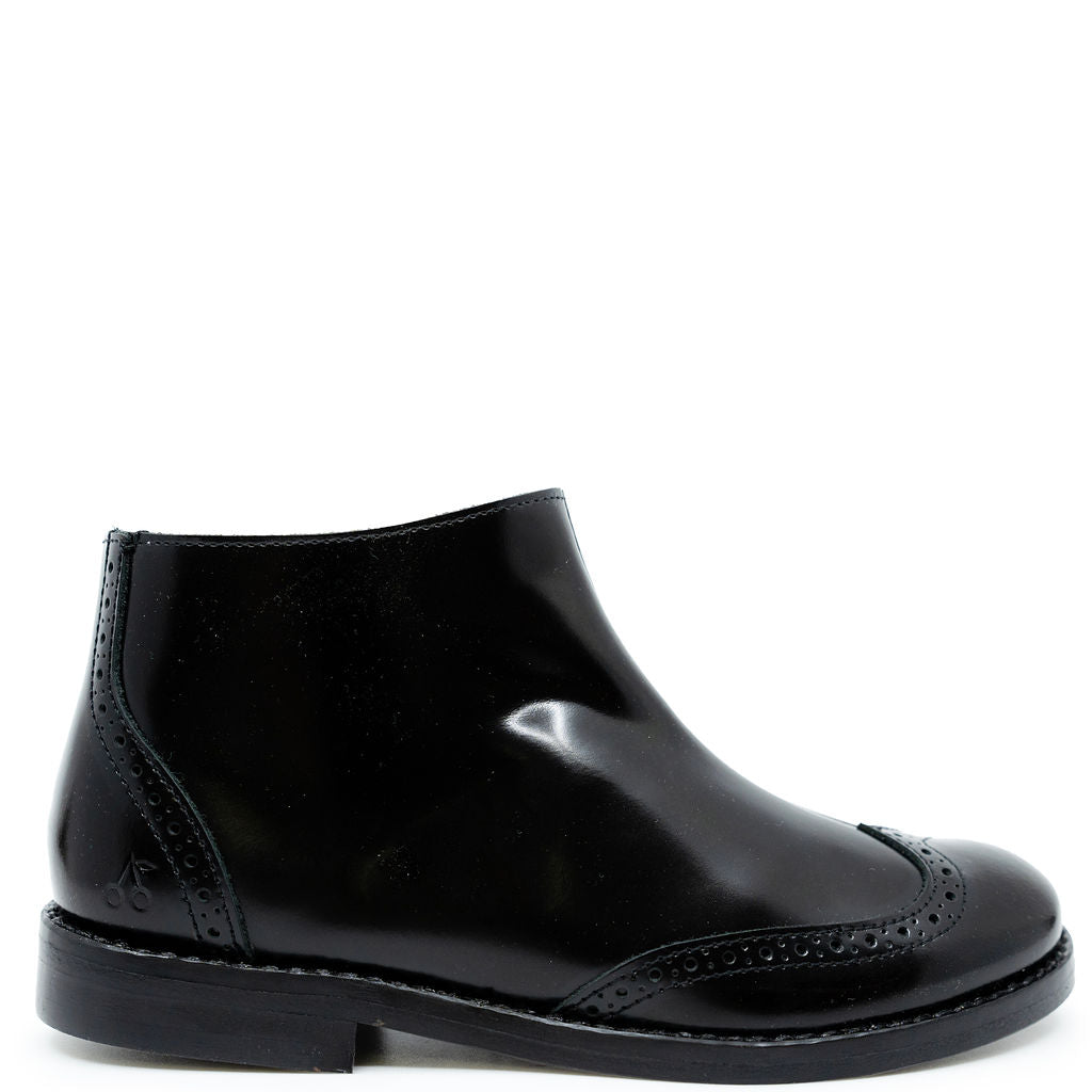 Bonpoint Black Florentic Wingtip Dress Boot-Tassel Children Shoes