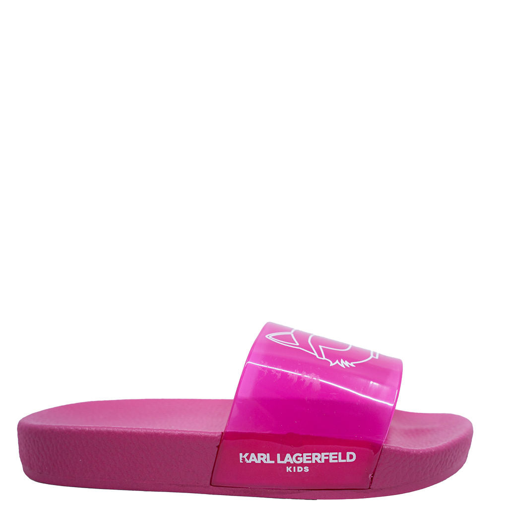 Karl Lagerfeld Fuchsia Slide Tassel Children Shoes