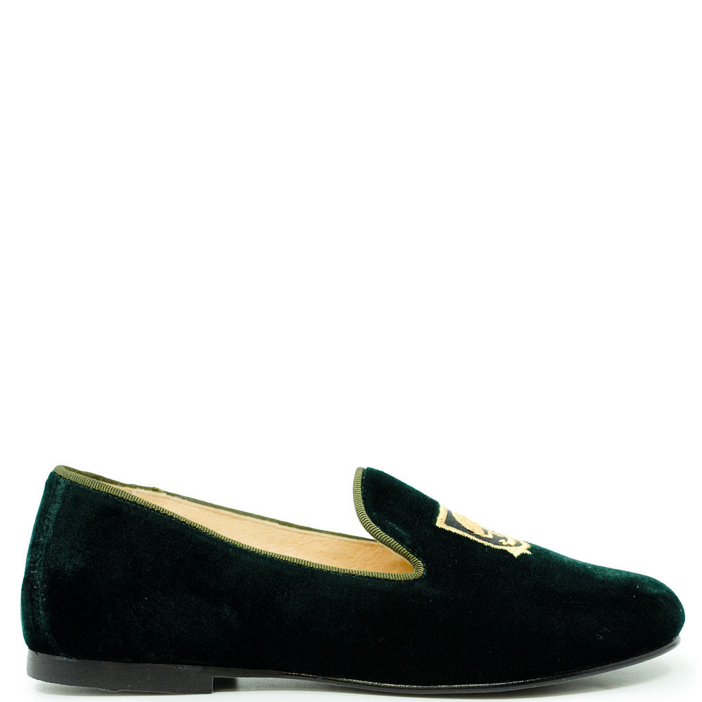 Spain+Co Hunter Velvet Embroidered Smoking Loafer-Tassel Children Shoes
