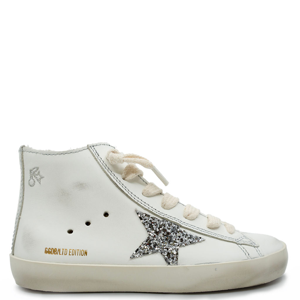 Bonpoint x Golden Goose Silver Glitter Star Mid Top-Tassel Children Shoes