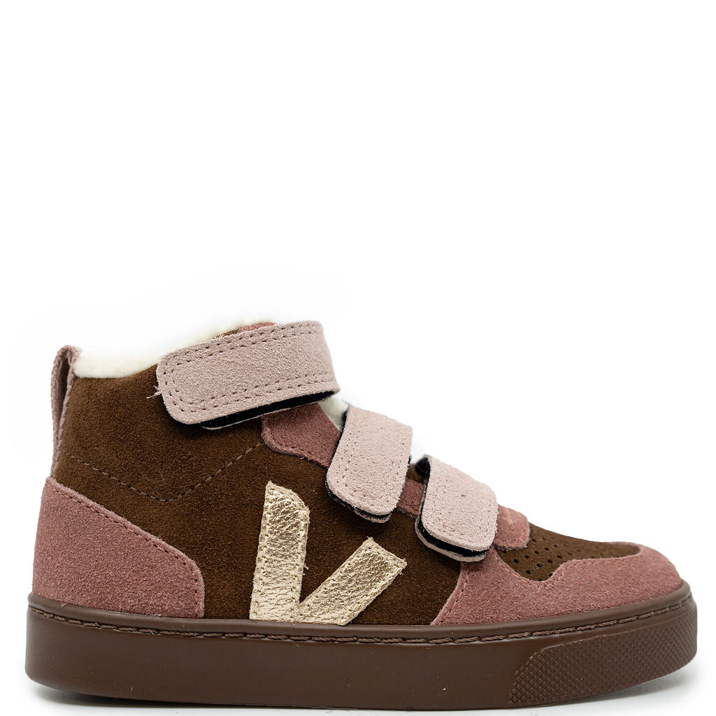 Veja Walnut Bark Fur Hi Top Sneaker-Tassel Children Shoes