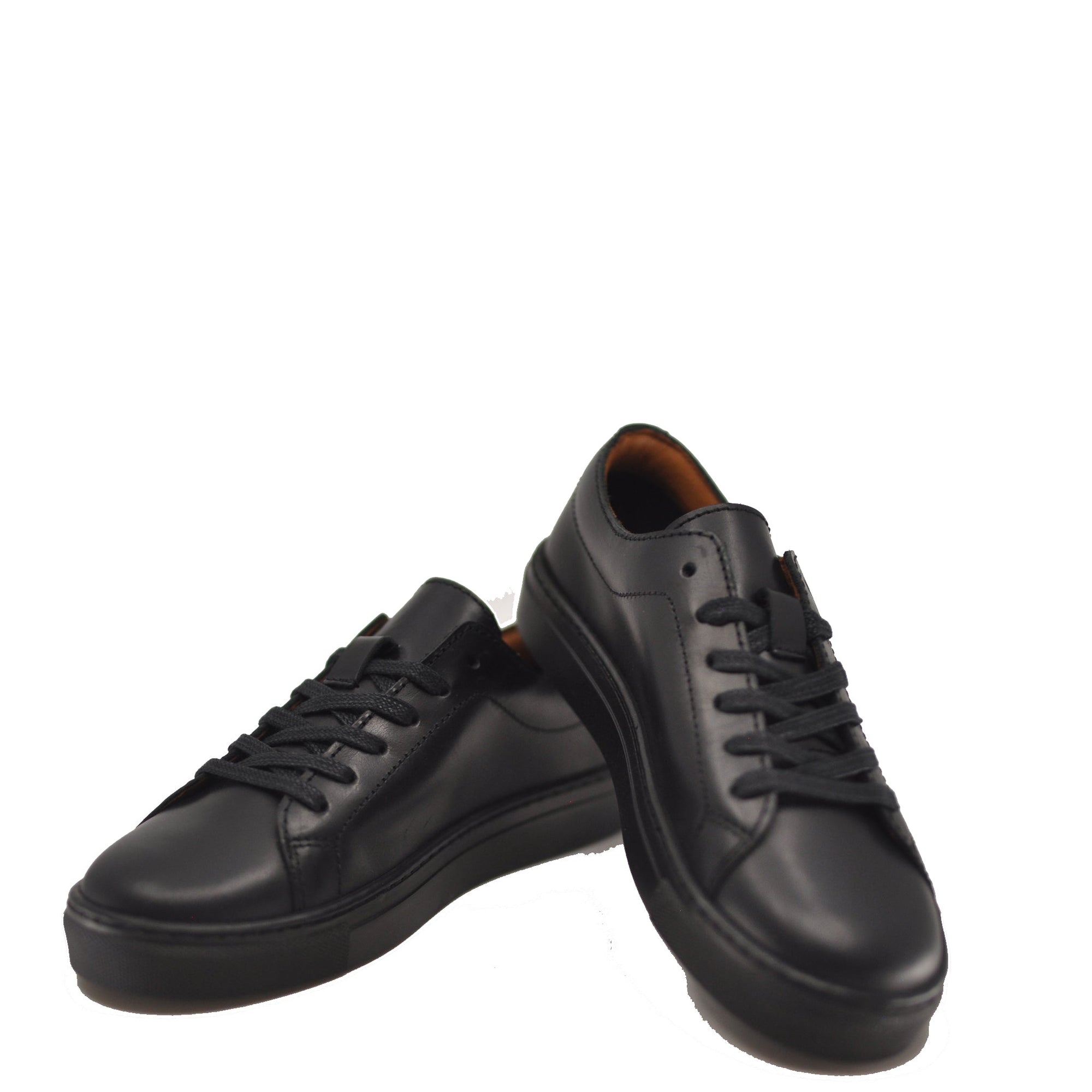 Atlanta Mocassin Black Leather Sneaker-Tassel Children Shoes