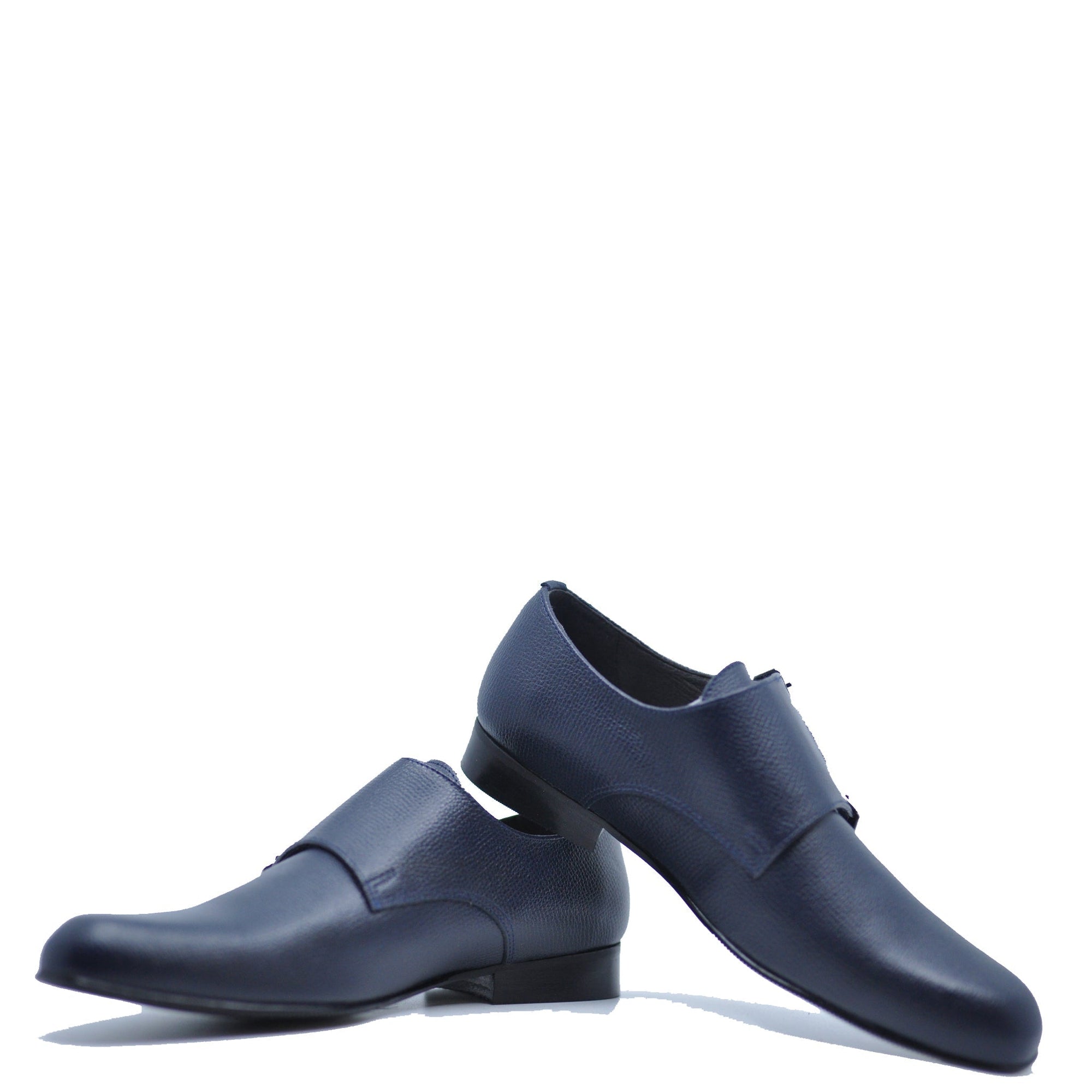 old old Atlanta Mocassin Navy Grain Double Monk Dress Shoe-Tassel Children Shoes