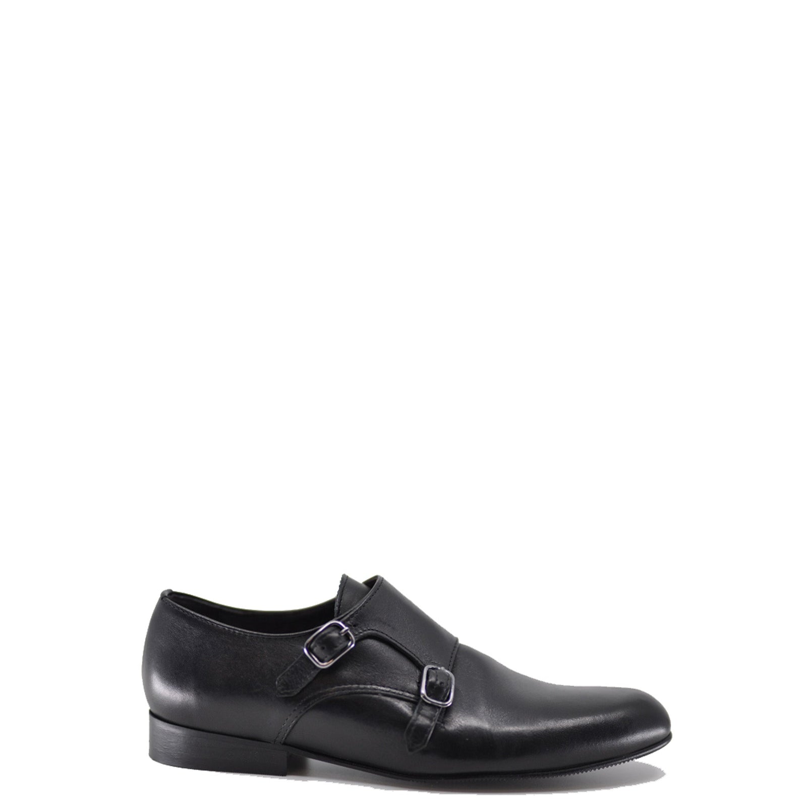 Atlanta Mocassin Black Leather Double Monk Dress Shoe-Tassel Children Shoes