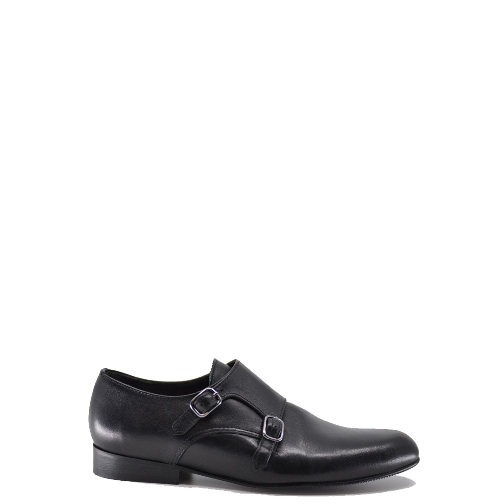 Atlanta Mocassin Black Leather Double Monk Dress Shoe