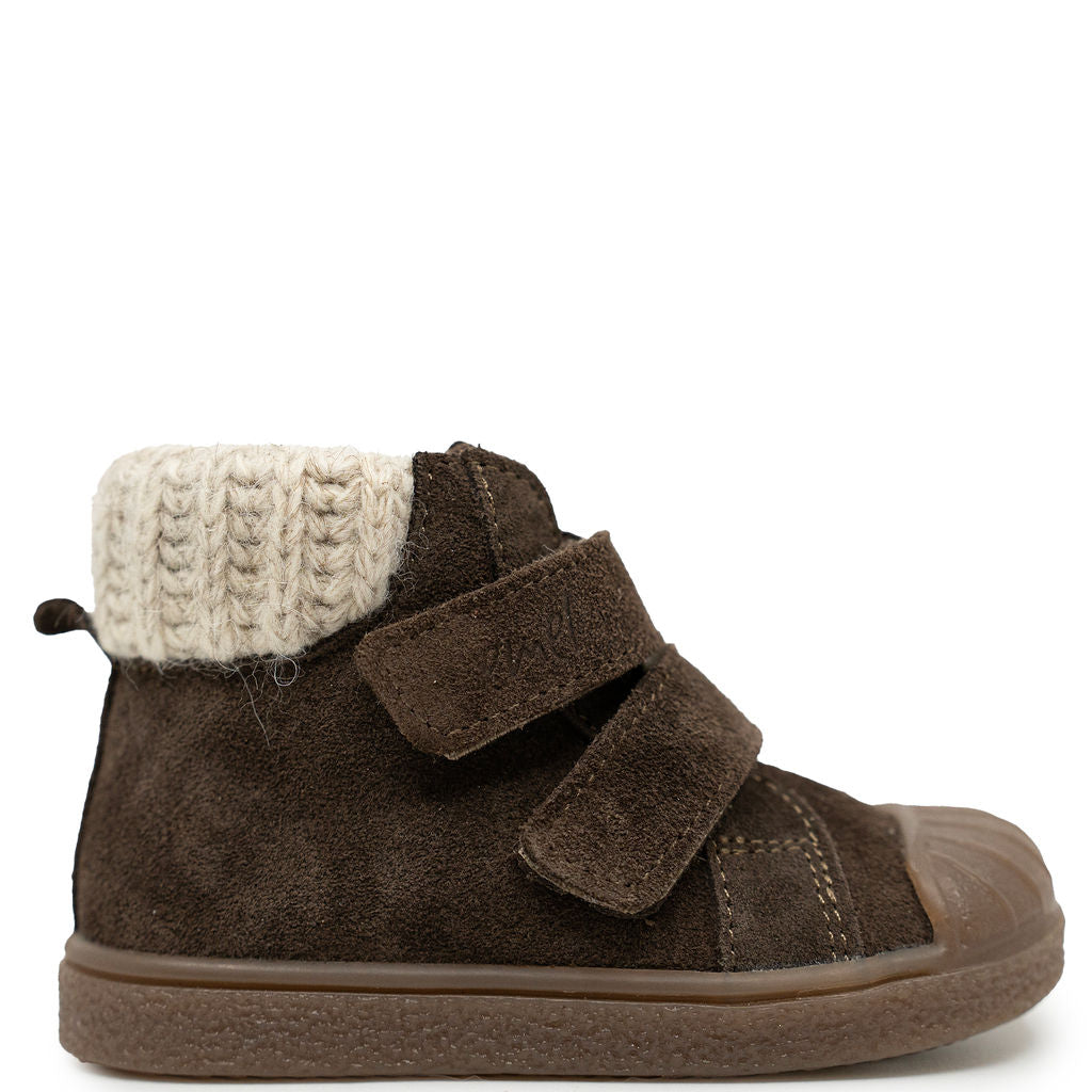 Emel Brown Suede Sweater Baby Bootie-Tassel Children Shoes
