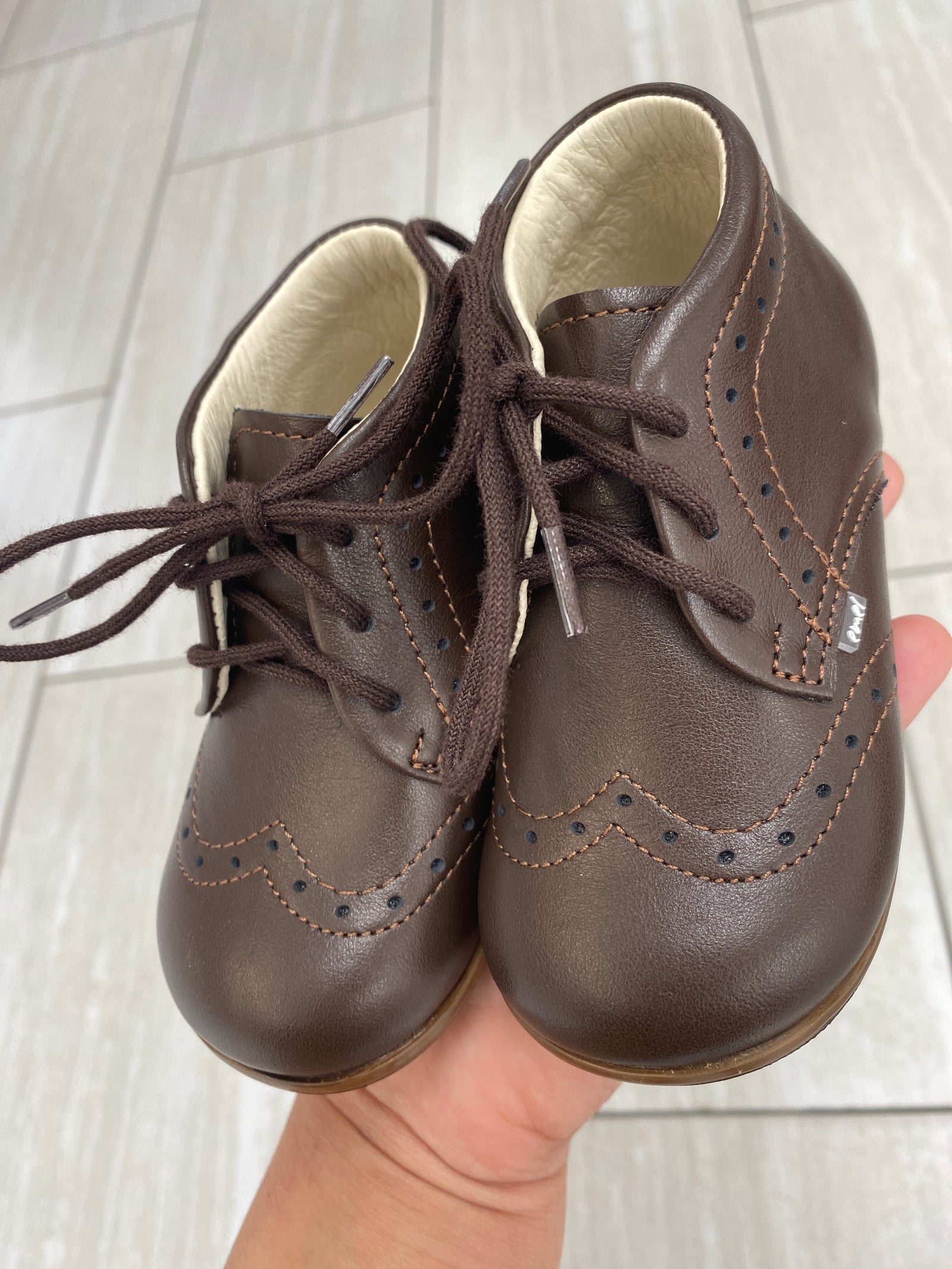 Emel Dark Brown Wingtip Baby Bootie-Tassel Children Shoes