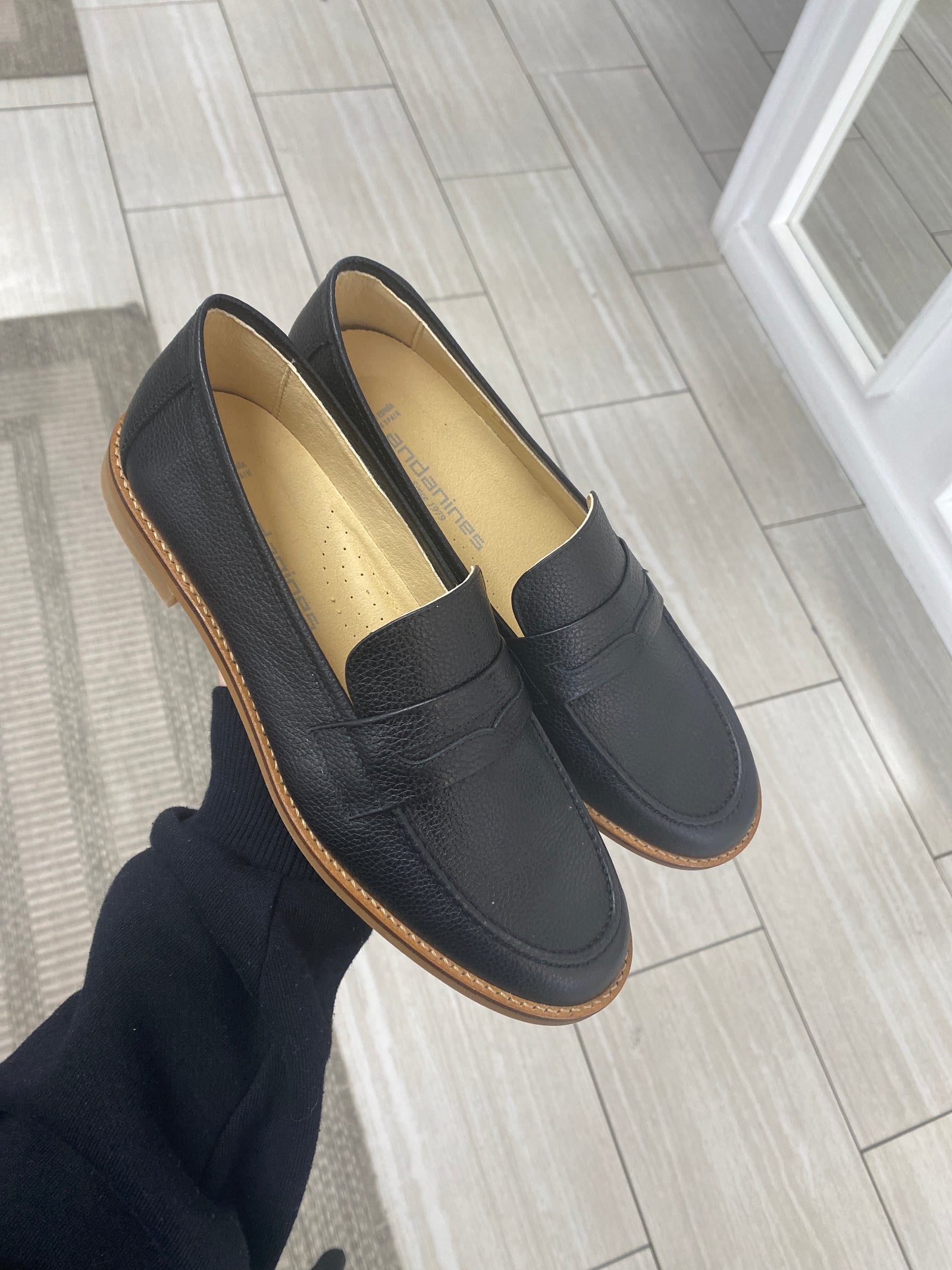 Andanines Black Pebbled Dress Loafer-Tassel Children Shoes