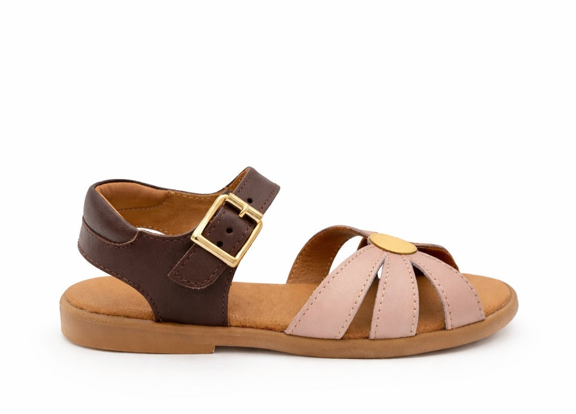Angulus Rosebud Leather Sandal-Tassel Children Shoes