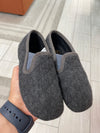 Pepe Gray Wool Quilted Slipper Loafer-Tassel Children Shoes