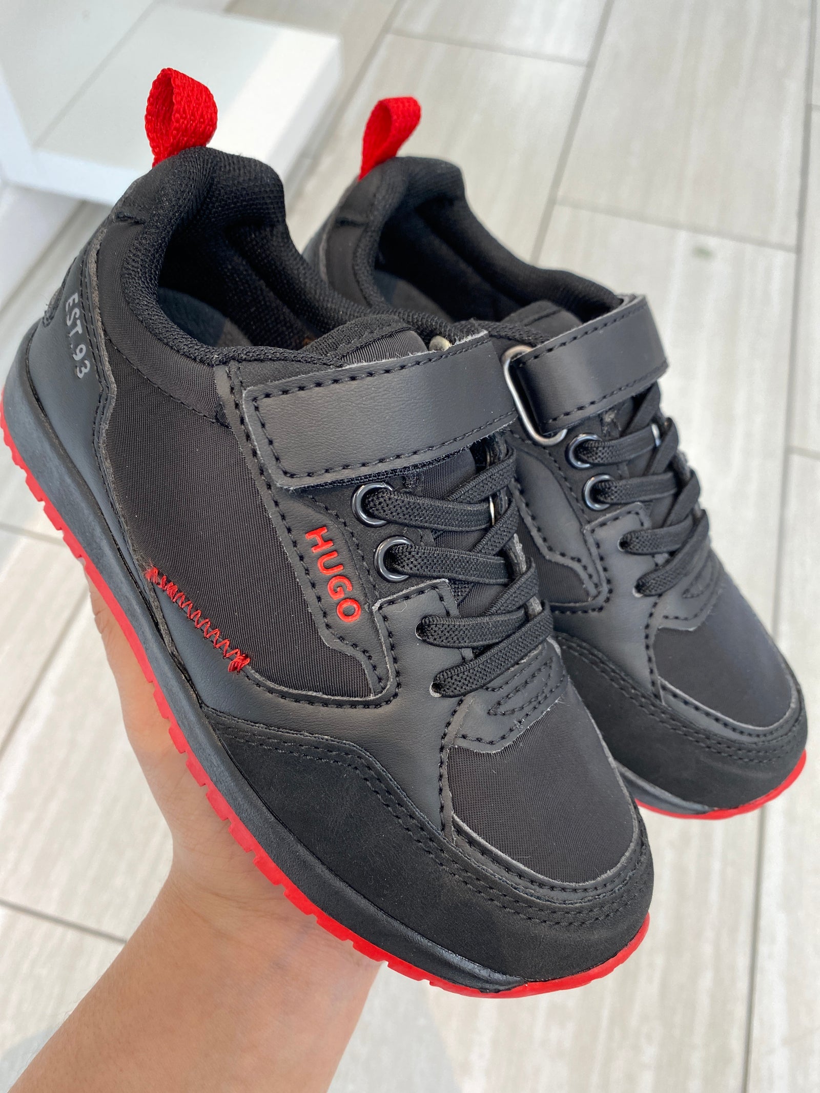 Hugo Boss Black and Red Sneaker-Tassel Children Shoes