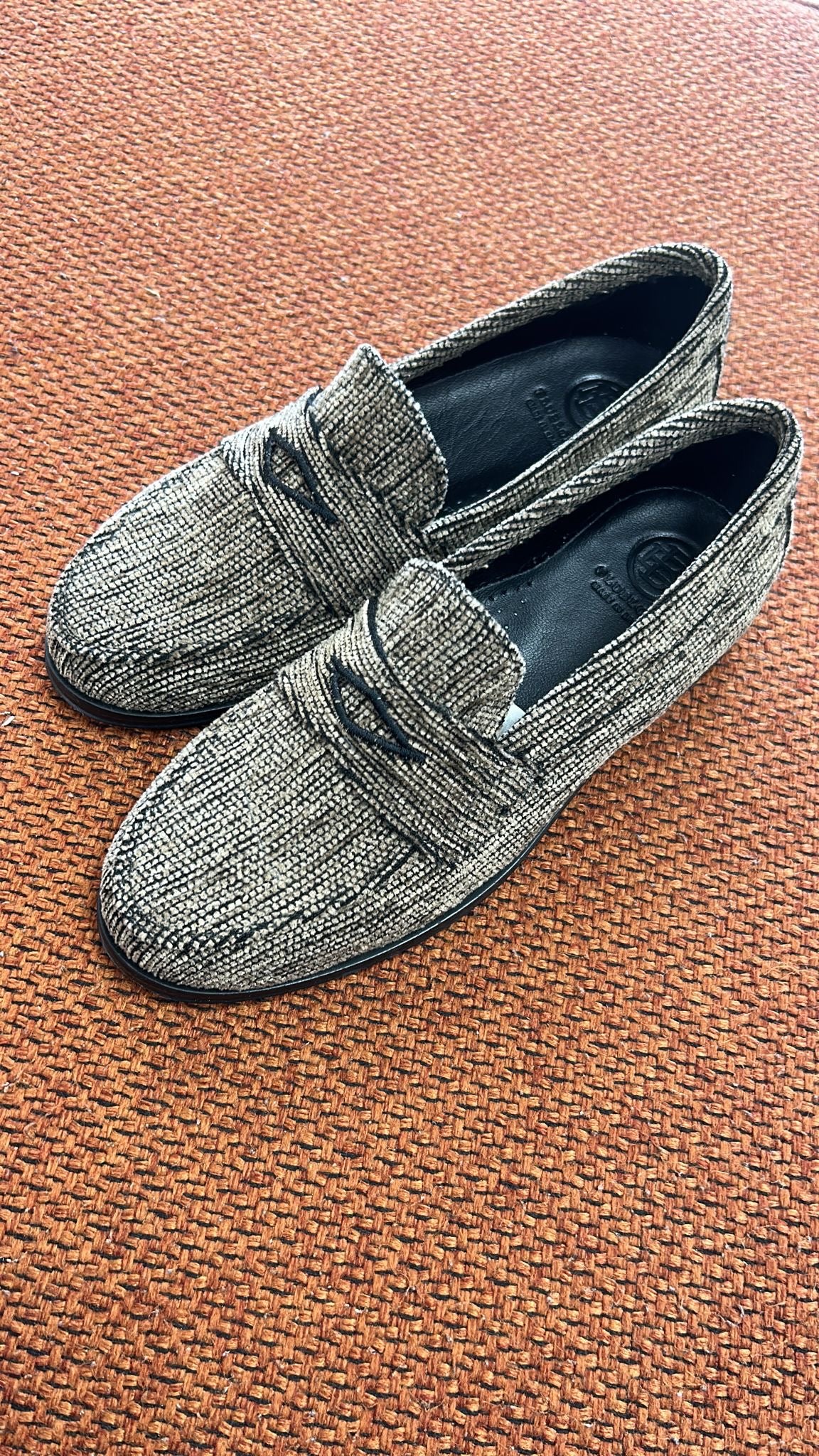 Blublonc Taupe Corduroy Penny Loafer-Tassel Children Shoes