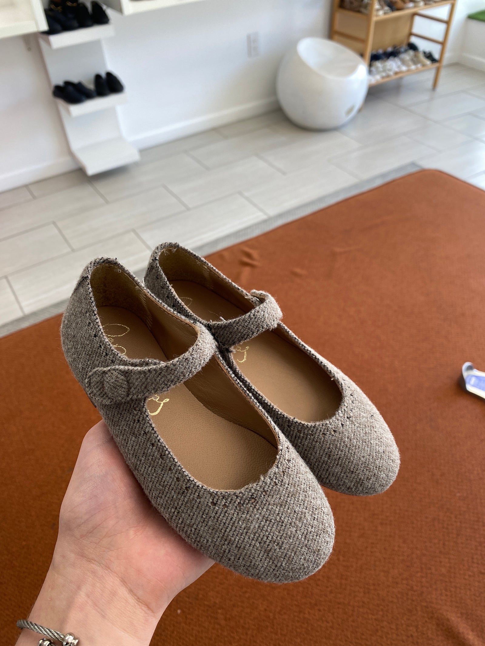 Papanatas Biscuit Wool Mary Jane-Tassel Children Shoes