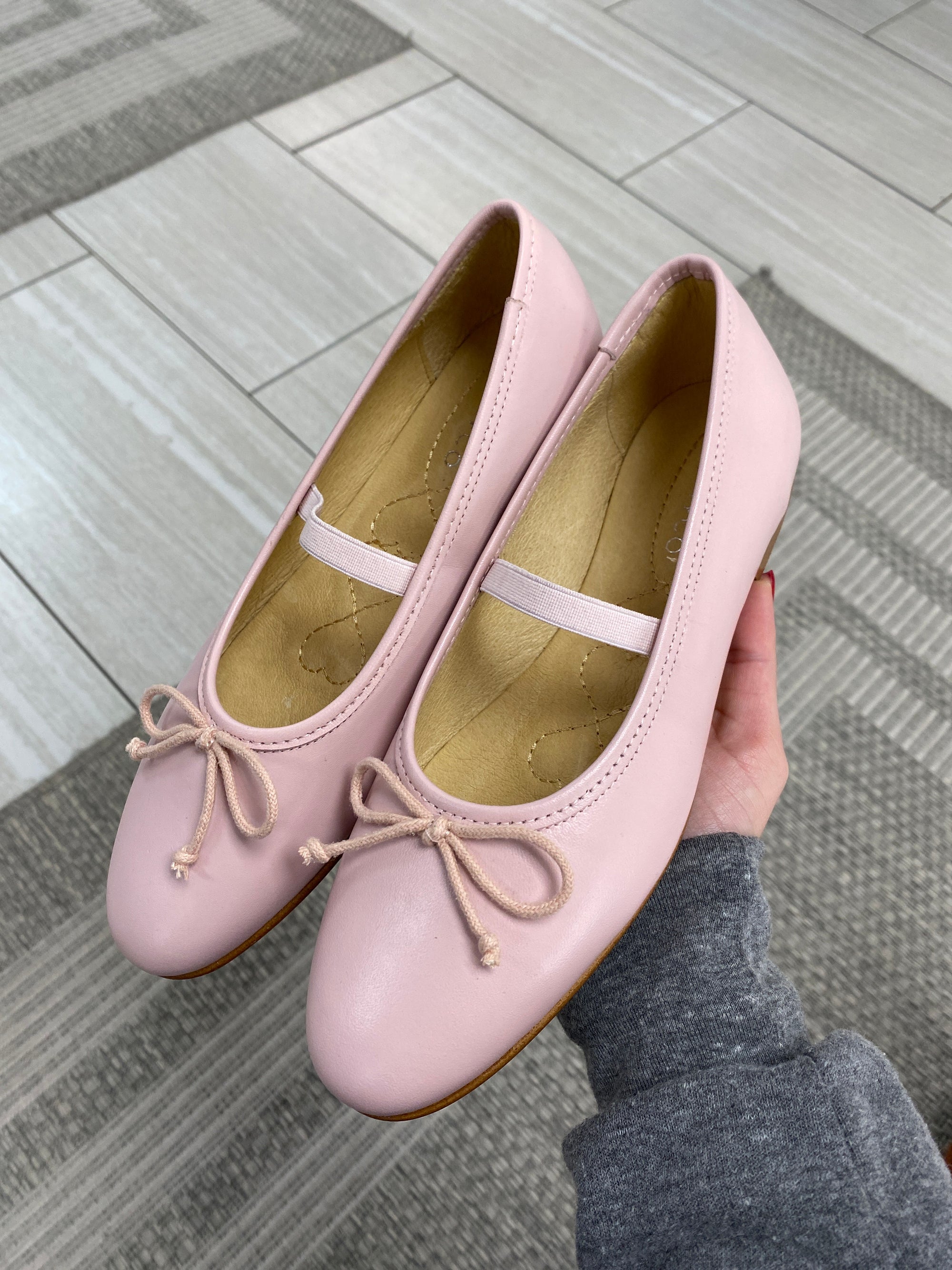 Spain+Co Rose Pink Elastic Flat-Tassel Children Shoes