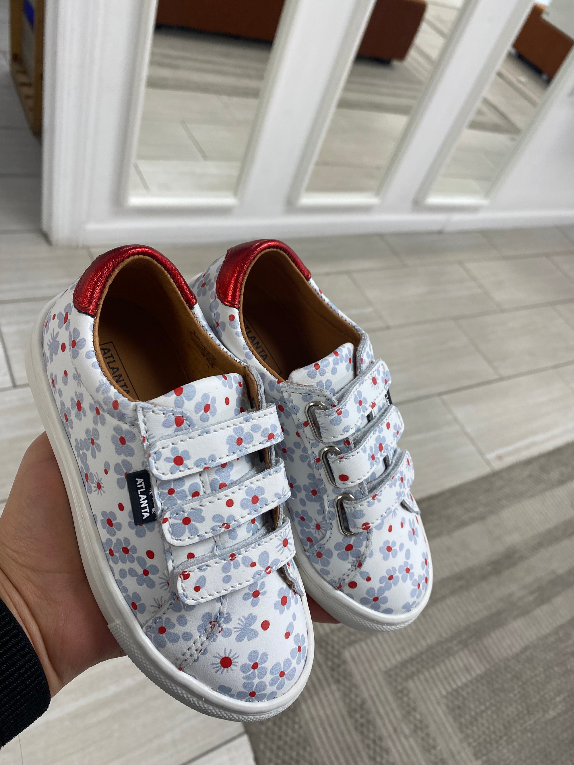 Atlanta Mocassin Floral Print Velcro Sneaker-Tassel Children Shoes