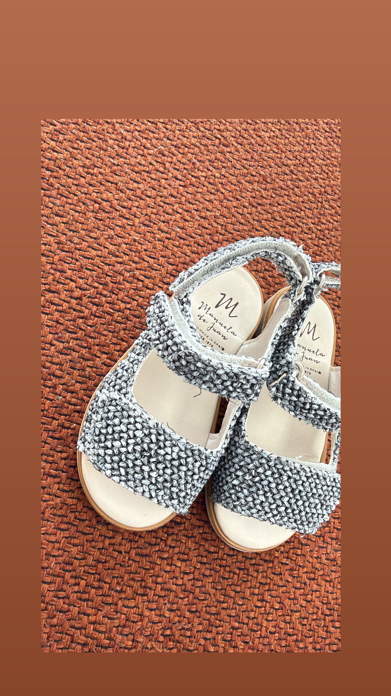 Manuela Black Rafia Velcro Sandal-Tassel Children Shoes