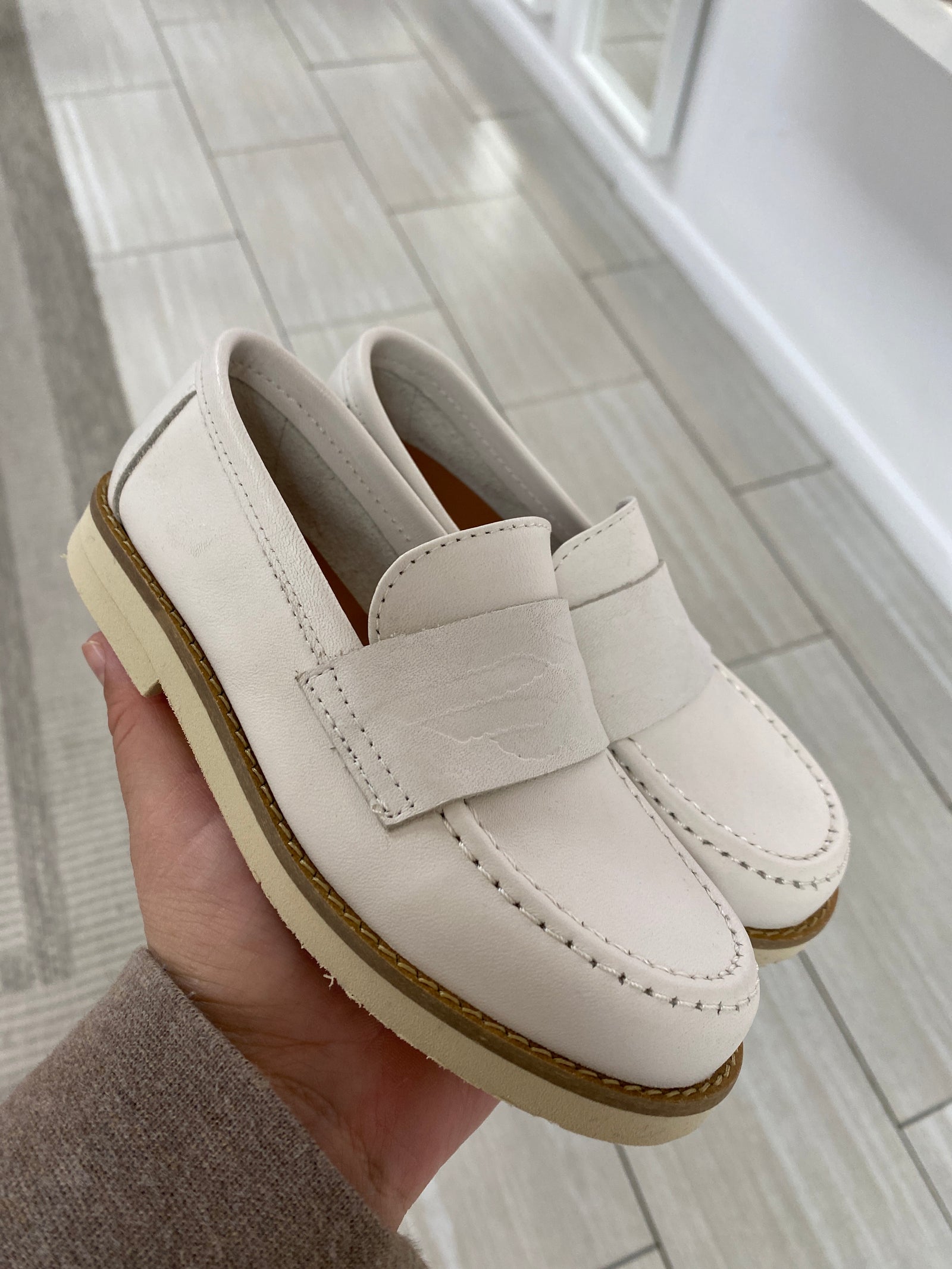 Papanatas Off White Penny Loafer-Tassel Children Shoes