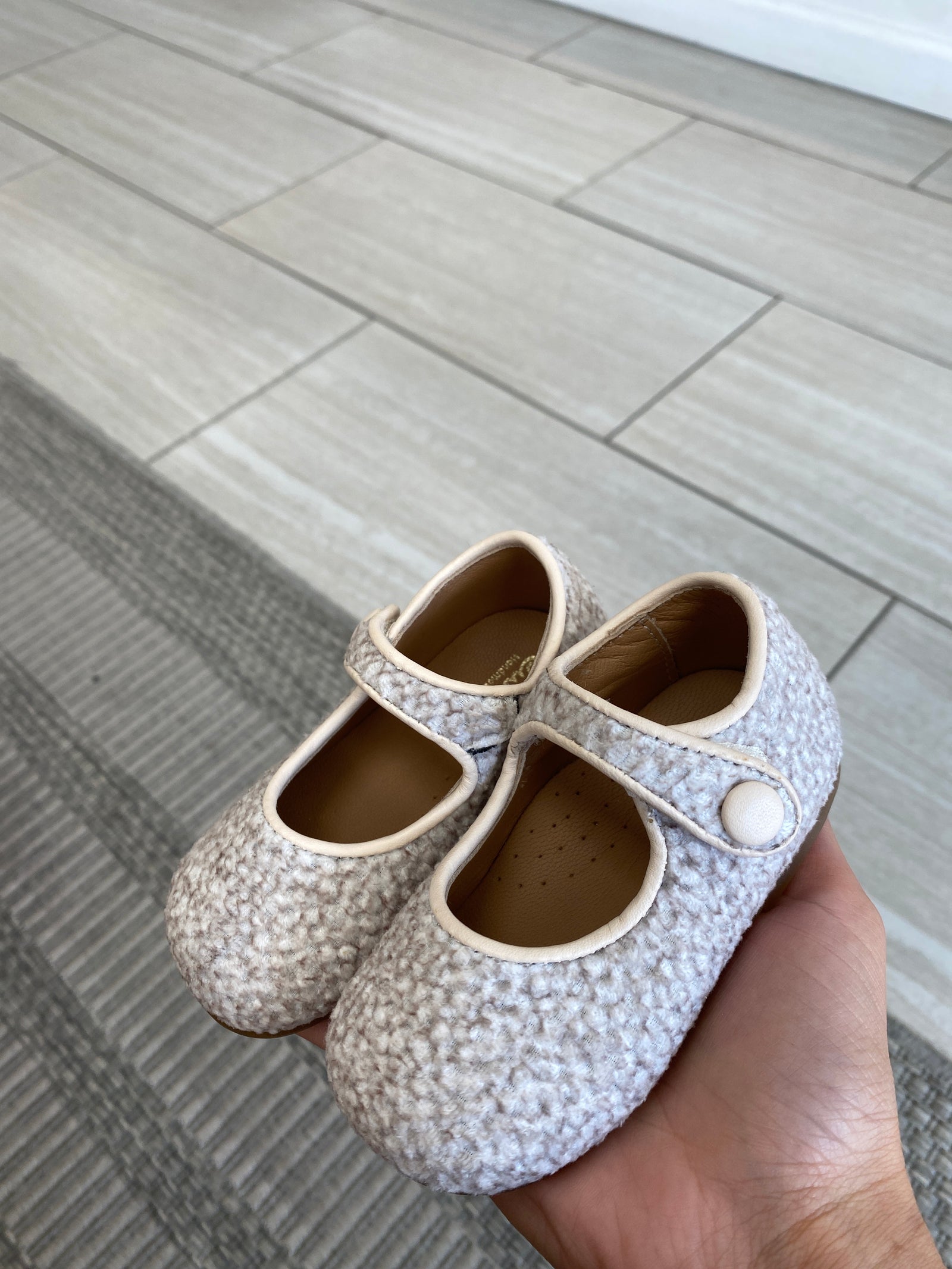 Papanatas Off White Wool Baby Shoe-Tassel Children Shoes