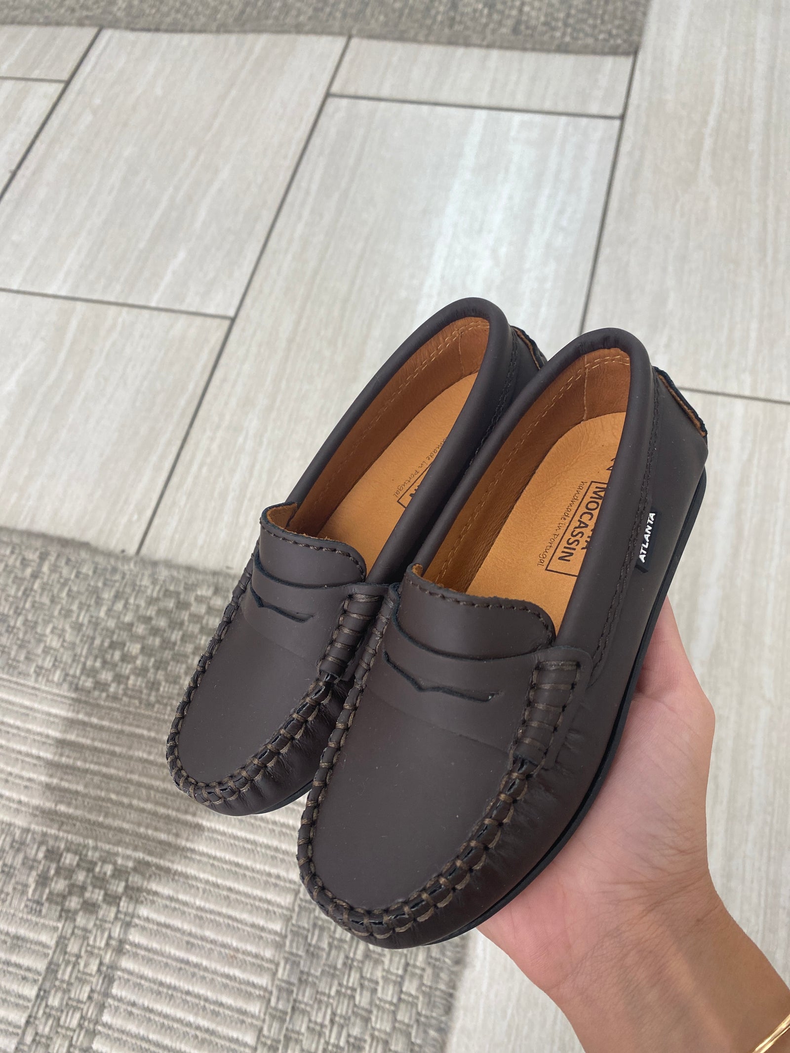 Atlanta Mocassin Brown Rubber Penny Loafer-Tassel Children Shoes