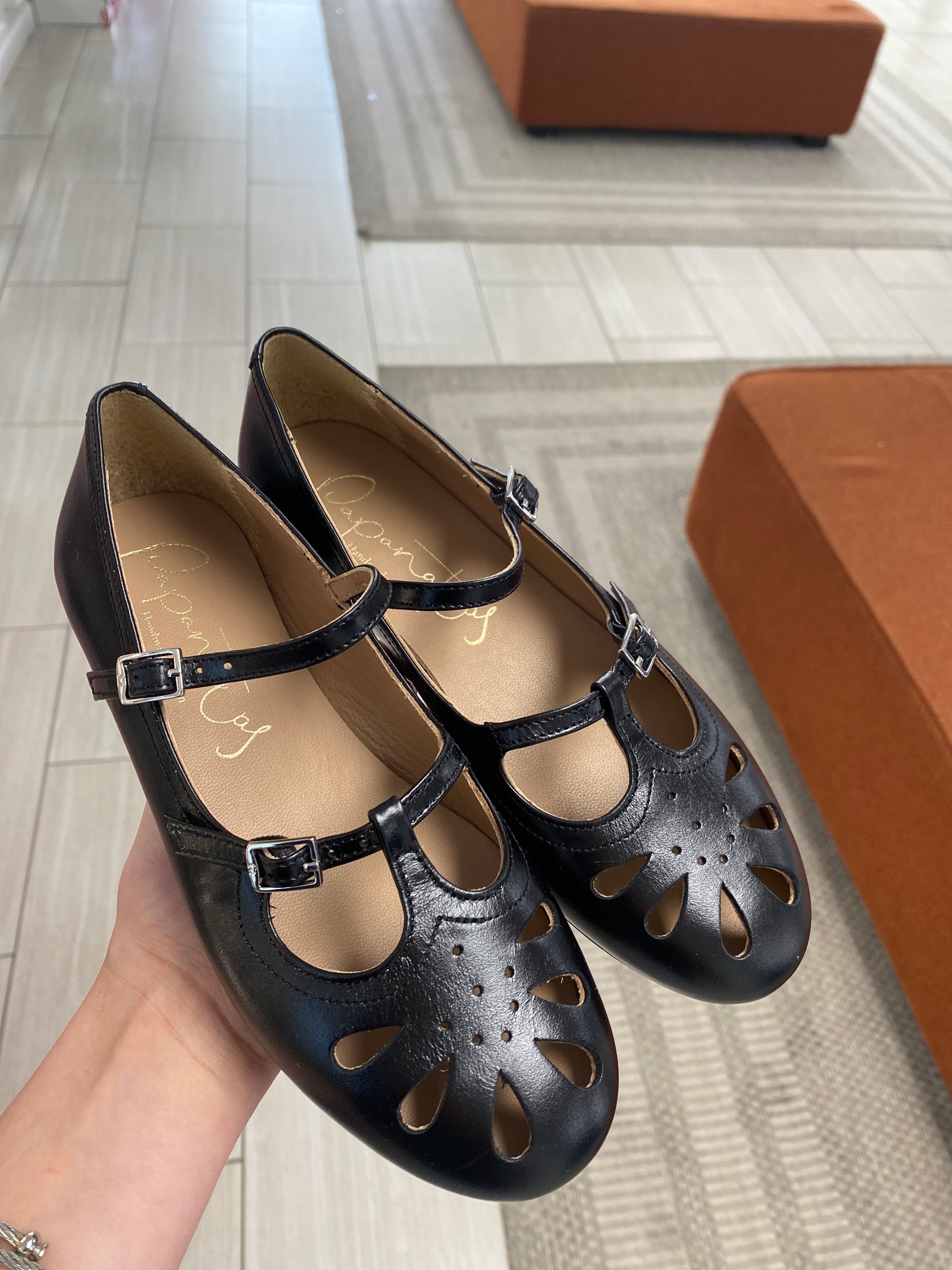 Papanatas Black Shine Teardrop Mary Jane-Tassel Children Shoes