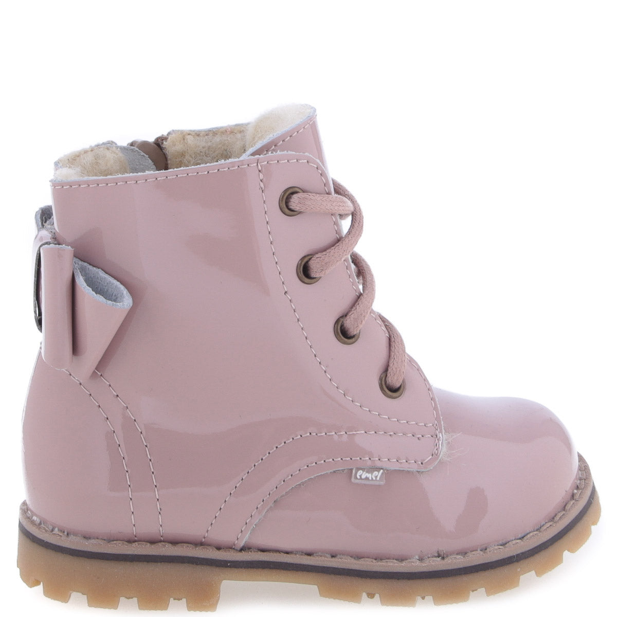 Emel Dusty Pink Patent Bow Boot-Tassel Children Shoes