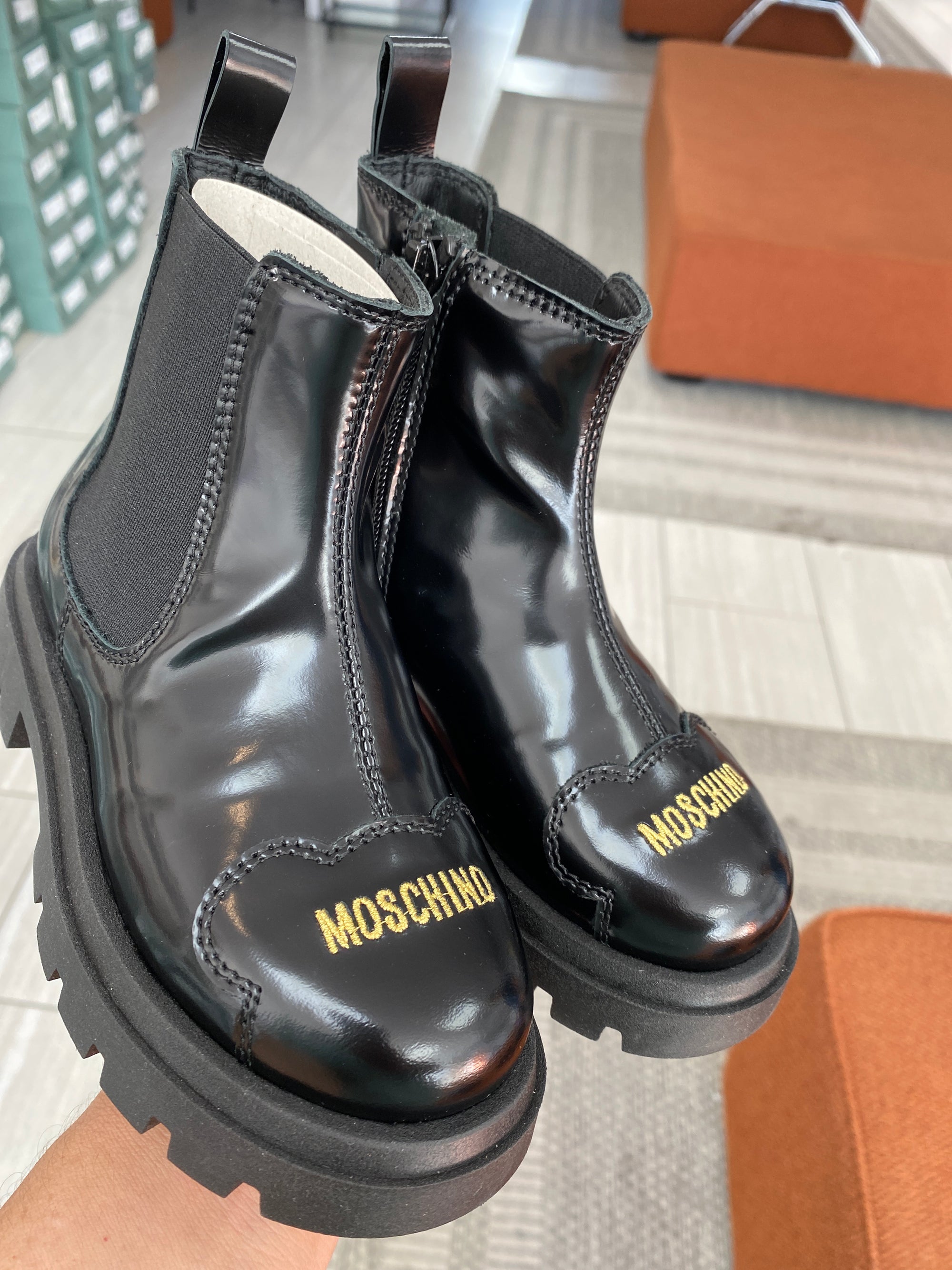 Moschino Black Florentic Bear Cap Boot