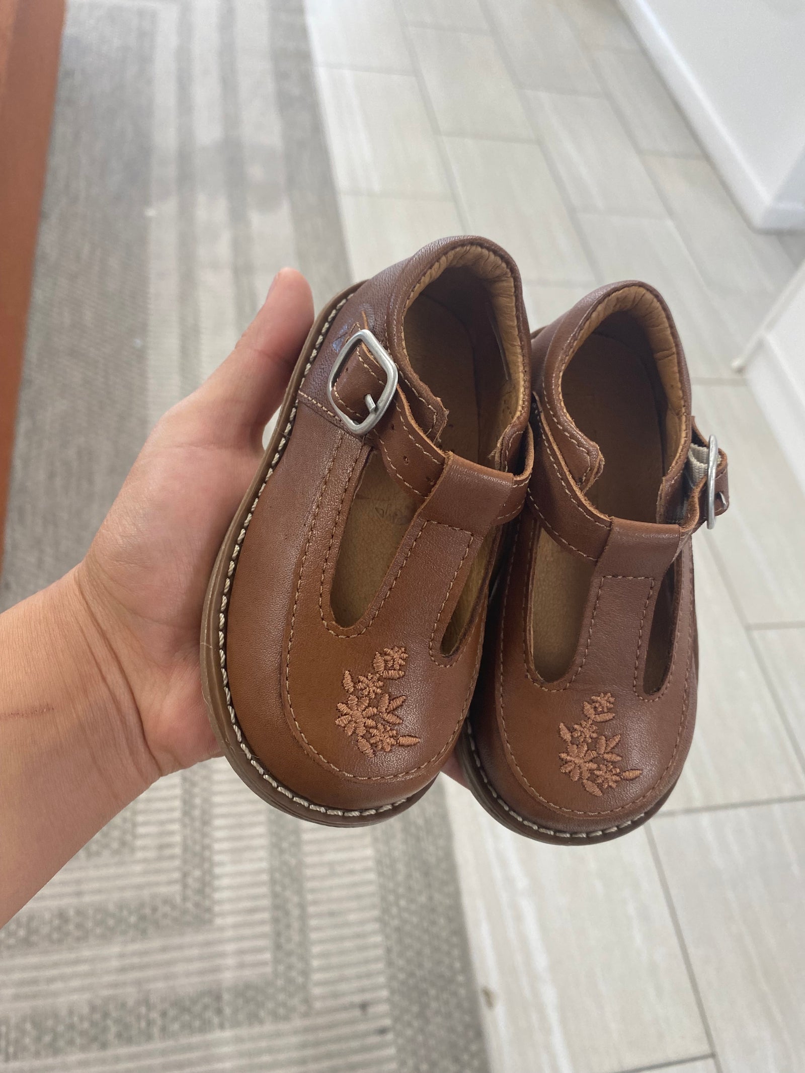 LMDI Brown T Strap Loafer-Tassel Children Shoes