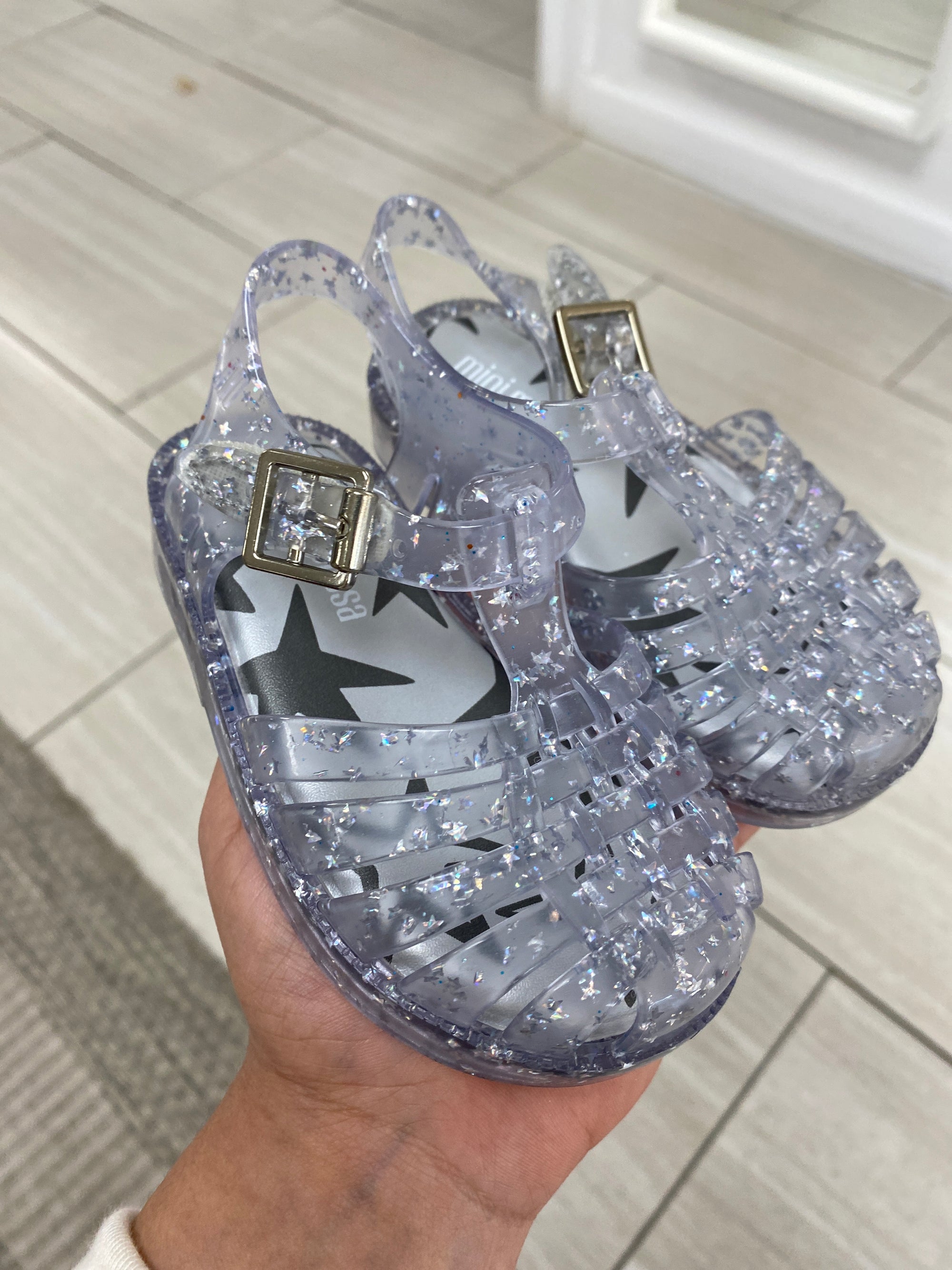 Mini Melissa Clear Starry Gladiator Sandal-Tassel Children Shoes
